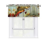 WHJSSF Brook Trout Fishing Prints - Cenefa de ventana de piel de melocotón, 54 x 18 pulgadas para una acogedora renovación de la cocina