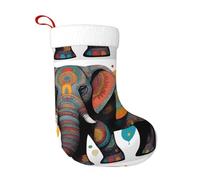 WHJSSF Calcetín navideño con estampado de elefante, perfecto para decorar oficinas, árboles, chimeneas y mesas
