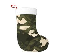 WHJSSF Calcetines de Navidad con estampado de camuflaje del ejército, para festivales, fiestas, interiores, decoración del hogar