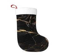 WHJSSF Calcetines de Navidad con estampado de mármol negro y dorado para festivales, fiestas, interiores, decoración del hogar