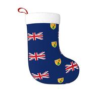 WHJSSF Calcetines de Navidad estampados con la bandera de las Islas Turcas y Caicos, para festivales, fiestas, interiores, decoración del hogar