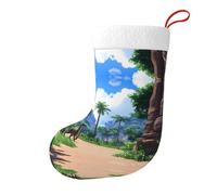 Whjssf Calcetines de Navidad impresos de doble cara con imagen de Age of Dinosaurs para decoración de interiores y fiestas de gran capacidad