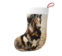 Whjssf Calcetines de Navidad impresos de doble cara con imagen de caballo occidental para decoración de interiores y fiestas de gran capacidad