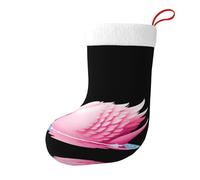 Whjssf Calcetines de Navidad impresos de doble cara con imagen de cisne rosa caminando lentamente por el río, para decoración de interiores y fiestas de gran capacidad