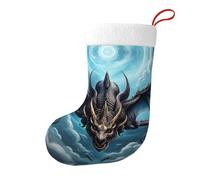Whjssf Calcetines de Navidad impresos de doble cara con imagen de dragón volador para decoración de interiores y fiestas de gran capacidad