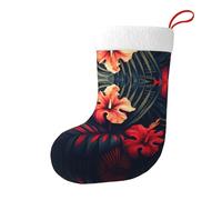 Whjssf Calcetines de Navidad impresos de doble cara con imagen de hoja grande para decoración de interiores y fiestas de gran capacidad