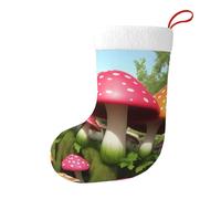Whjssf Calcetines de Navidad impresos de doble cara con imagen de hongos de colores brillantes para decoración de interiores y fiestas de gran capacidad
