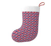 Whjssf Calcetines de Navidad impresos de doble cara con imagen de la bandera británica para decoración de interiores y fiestas de gran capacidad