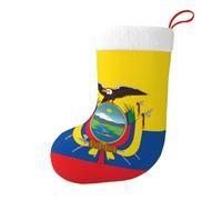 Whjssf Calcetines de Navidad impresos de doble cara con imagen de la bandera de Ecuador para decoración de interiores y fiestas de gran capacidad
