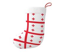Whjssf Calcetines de Navidad impresos de doble cara con imagen de la bandera de Georgia para decoración de interiores y fiestas de gran capacidad