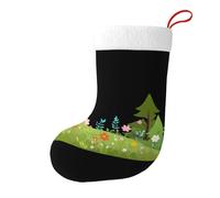 Whjssf Calcetines de Navidad impresos de doble cara con imagen de Little Flowers in The Forest para decoración de interiores y fiestas de gran capacidad