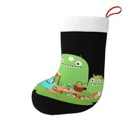 Whjssf Calcetines de Navidad impresos de doble cara con imagen de monstruos de picnic para decoración de interiores y fiestas de gran capacidad