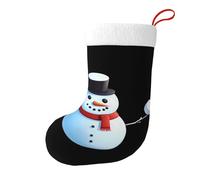 Whjssf Calcetines de Navidad impresos de doble cara con imagen de muñeco de nieve de malvavisco para decoración de interiores y fiestas de gran capacidad