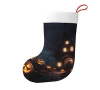 Whjssf Calcetines de Navidad impresos de doble cara con imagen de noche negra para decoración de interiores y fiestas de gran capacidad