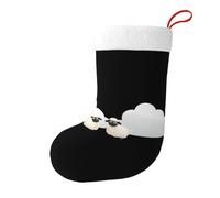 Whjssf Calcetines de Navidad impresos de doble cara con imagen de nubes blancas y ovejas pequeñas para decoración de interiores y fiestas de gran capacidad