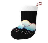Whjssf Calcetines de Navidad impresos de doble cara con imagen de nubes brillantes para decoración de interiores y fiestas de gran capacidad