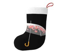 WHJSSF Calcetines decorativos de Navidad con diseño de pétalos en paraguas transparente para guardar tarjetas de regalo, dulces, juguetes pequeños