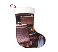 WHJSSF Calcetines decorativos de Navidad con estampado de ciudad nocturna de Las Vegas, utilizados para actividades comunitarias, actuaciones escénicas y reuniones de vacaciones