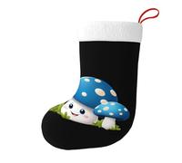 Whjssf Calcetines decorativos de Navidad con estampado de setas azules felices para árboles de Navidad, mesas de comedor