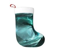 WHJSSF Calcetines decorativos de Navidad con imagen de árbol antiguo en la tormenta para decorar durante Halloween, Navidad y Año Nuevo