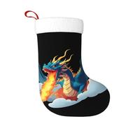 WHJSSF Calcetines decorativos de Navidad con imagen de dragón que respira fuego en las nubes, para decorar durante Halloween, Navidad y Año Nuevo