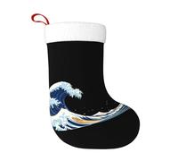 WHJSSF Calcetines decorativos de Navidad con imagen de olas terribles para decorar durante Halloween, Navidad y Año Nuevo