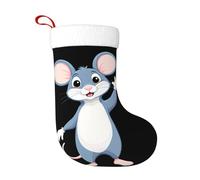 WHJSSF Calcetines decorativos de Navidad con texto en inglés "A Little Mouse Saying Hello Picture Christmas" para decorar durante Halloween, Navidad y Año Nuevo