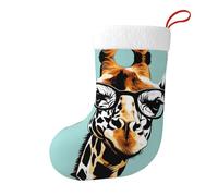 WHJSSF - Calcetines decorativos de Navidad, diseño de jirafa con gafas, suaves y esponjosos, para mujeres y hombres