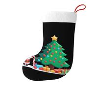 Whjssf Candy Under The Christmas Tree Picture - Calcetines de Navidad impresos de doble cara para decoración de interiores y fiestas de gran capacidad