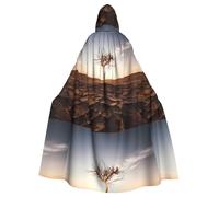 WHJSSF Capa con capucha de Dead Tree In The Desert para Halloween, para juegos de rol, disfraces de escenario, fiestas, fácil cuidado