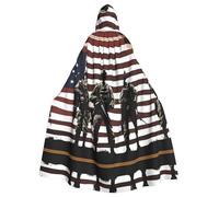 WHJSSF Capa con capucha de soldados militares de EE. UU. con estampado patriótico del Día de los Caídos para Halloween, para juegos de rol, disfraces de escenario, fiestas, fácil cuidado