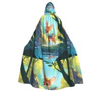 WHJSSF Capa con capucha Flying Deer By The River para Halloween, para juegos de rol, disfraces de escenario, fiestas, fácil cuidado