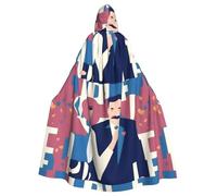 WHJSSF Capa con capucha para adultos con diseño de amor y papá del Día del Padre, para Halloween, con pajarita, para fiestas de disfraces, cosplay