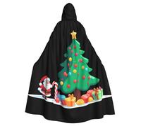 WHJSSF Capa con capucha para adultos con diseño de árbol de Navidad de Candy under the Christmas Tree para Halloween, juego de rol