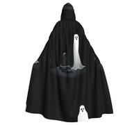 WHJSSF Capa con capucha para adultos con diseño de fantasma delante de la tumba para Halloween y juegos de rol