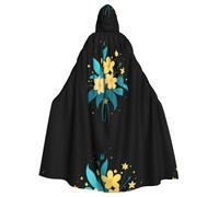 WHJSSF Capa con capucha para adultos con diseño de flores entre las estrellas para Halloween y juegos de rol