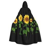 WHJSSF Capa con capucha para adultos con diseño de girasoles persiguiendo el sol para Halloween y juegos de rol