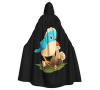 WHJSSF Capa con capucha para adultos con diseño de hongos de A little bird picking setas para Halloween