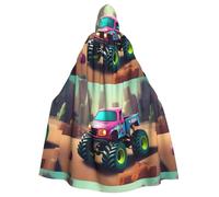 WHJSSF Capa con capucha para adultos con diseño de Monster Trucks y pajarita para fiestas de disfraces, cosplay