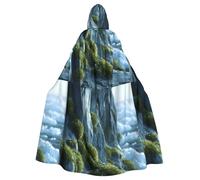 WHJSSF Capa con capucha para adultos con diseño de musgo glacial y pajarita para fiestas de disfraces, cosplay