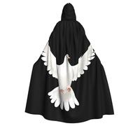WHJSSF Capa con capucha para adultos con diseño de paloma blanca que extiende sus alas para Halloween y juegos de rol