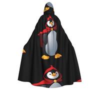WHJSSF Capa con capucha para adultos con diseño de pingüino de Caperucita Roja para Halloween, juego de rol