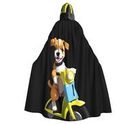 WHJSSF Capa con capucha para adultos con estampado de cachorro en bicicleta eléctrica, capa con capucha súper grande sin cremallera