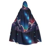 WHJSSF Capa con capucha para adultos con estampado de cielo nocturno espacial para varios entornos de fiesta y carnaval
