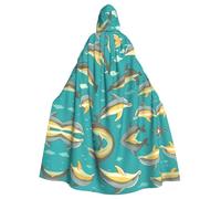WHJSSF Capa con capucha para adultos con estampado de delfín con una sonrisa, para varios entornos de fiesta y carnaval