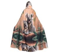 WHJSSF Capa con capucha para adultos con estampado de dos koalas felices para Halloween