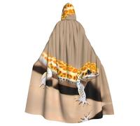 WHJSSF Capa con capucha para adultos con estampado de geco de leopardo arena para Halloween y juegos de rol