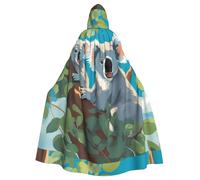 WHJSSF Capa con capucha para adultos con estampado de koalas felices para juegos de rol, disfraces de escenario, fiestas, fácil cuidado