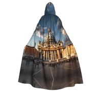 WHJSSF Capa con capucha para adultos con estampado de la basílica de San Pedro para Halloween, capa con capucha súper grande sin cremallera