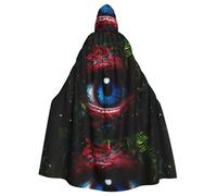 WHJSSF Capa con capucha para adultos con estampado de ojos azules misteriosos para varios entornos de fiesta y carnaval